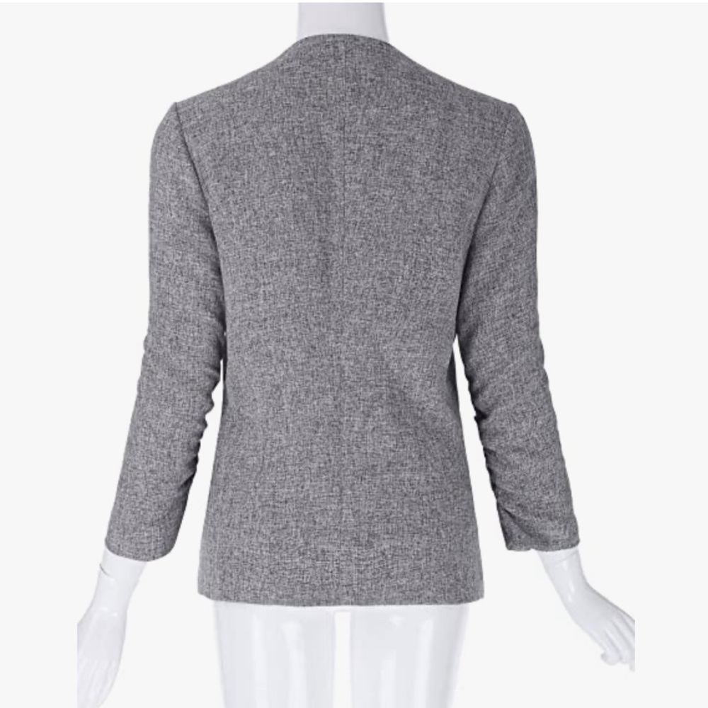 Gray, Ruched Blazer-Size Small - Picture 2 of 11